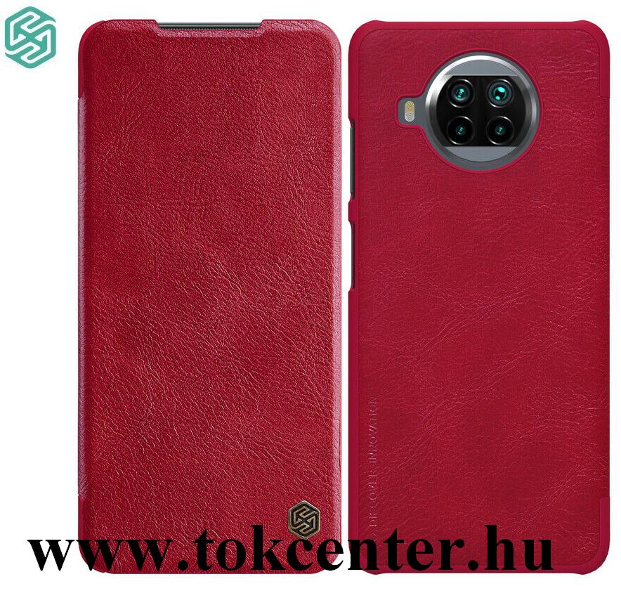 Xiaomi Mi 10T Lite 5G NILLKIN QIN tok álló, bőr hatású (aktív flip, oldalra nyíló, bankkártya tartó) PIROS