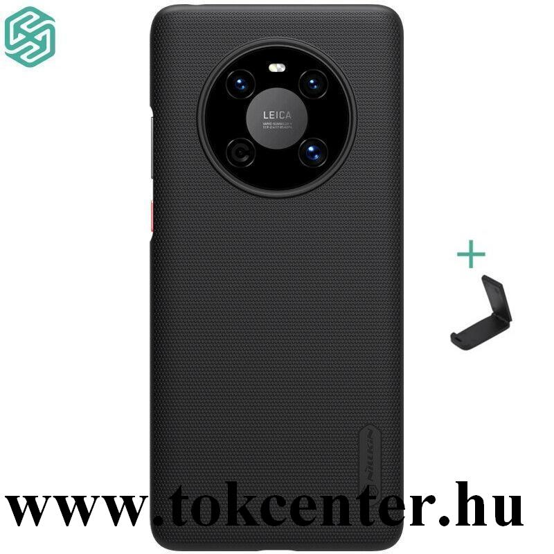 Huawei Mate 40 Pro NILLKIN SUPER FROSTED műanyag telefonvédő (gumírozott, érdes felület + asztali tartó) FEKETE