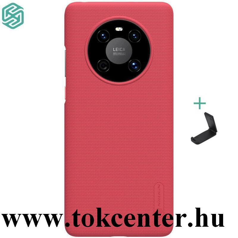 Huawei Mate 40 Pro NILLKIN SUPER FROSTED műanyag telefonvédő (gumírozott, érdes felület + asztali tartó) PIROS