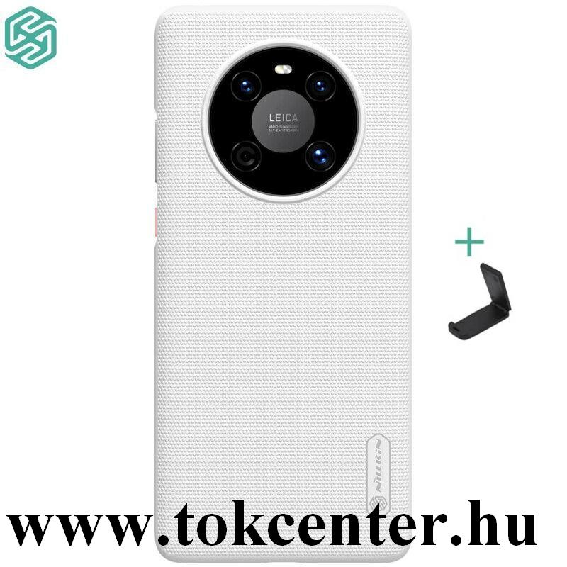Huawei Mate 40 Pro NILLKIN SUPER FROSTED műanyag telefonvédő (gumírozott, érdes felület + asztali tartó) FEHÉR