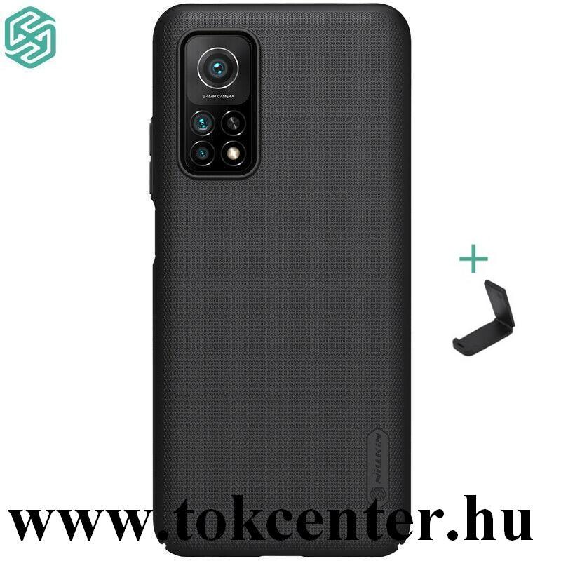 Xiaomi Mi 10T 5G / Xiaomi Mi 10T Pro 5G NILLKIN SUPER FROSTED műanyag telefonvédő (gumírozott, érdes felület + asztali tartó) FEKETE	