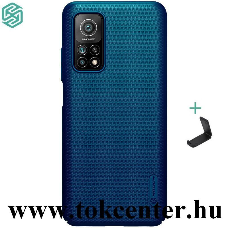 Xiaomi Mi 10T 5G / Xiaomi Mi 10T Pro 5G NILLKIN SUPER FROSTED műanyag telefonvédő (gumírozott, érdes felület + asztali tartó) SÖTÉTKÉK	