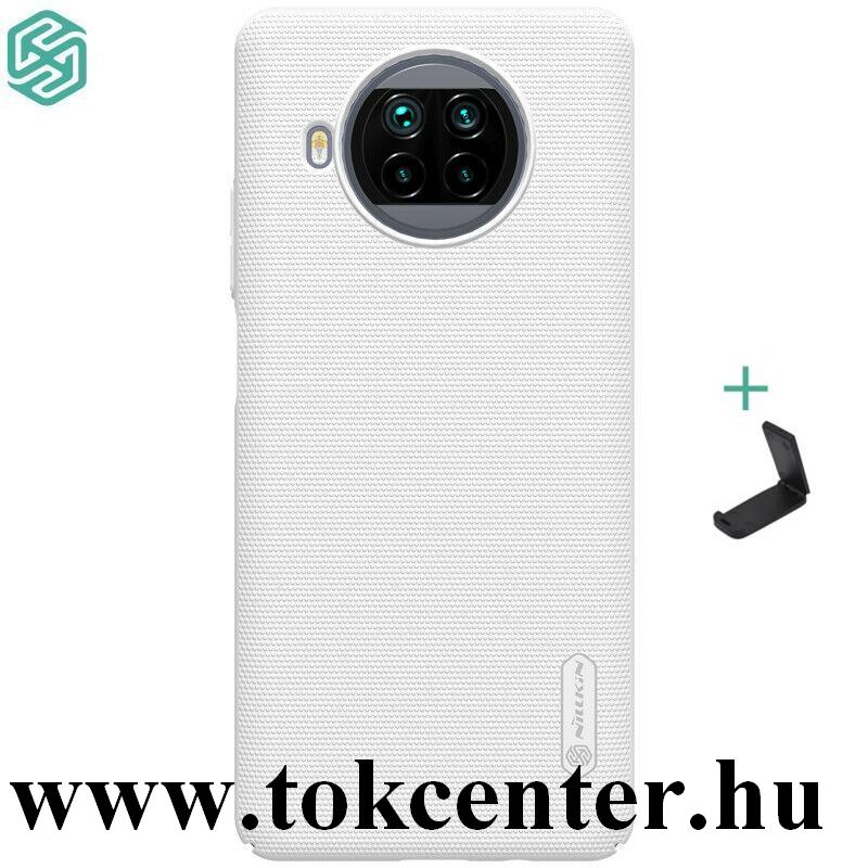 Xiaomi Mi 10T Lite 5G NILLKIN SUPER FROSTED műanyag telefonvédő (gumírozott, érdes felület + asztali tartó) FEHÉR