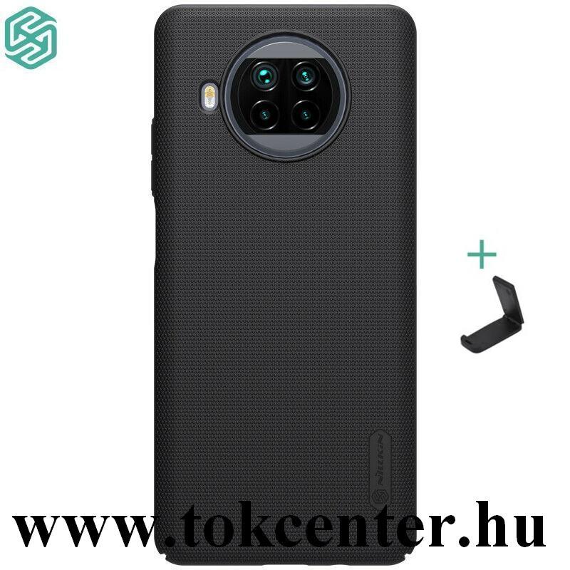 Xiaomi Mi 10T Lite 5G NILLKIN SUPER FROSTED műanyag telefonvédő (gumírozott, érdes felület + asztali tartó) FEKETE