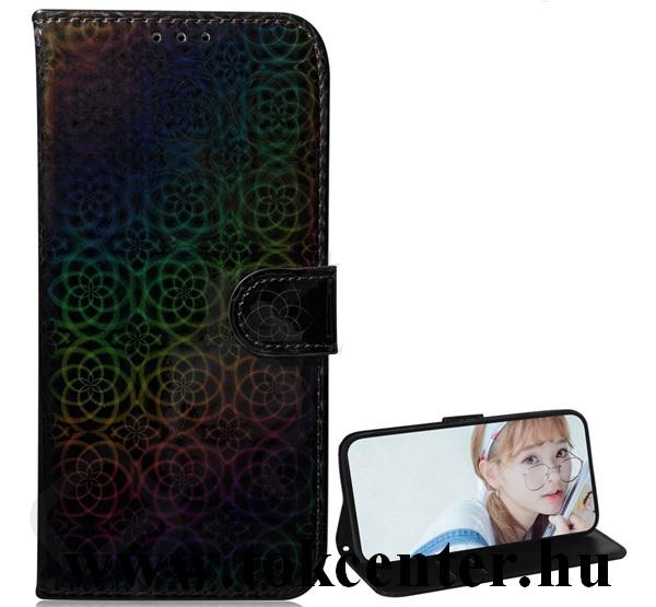 Xiaomi Mi 10T 5G / Xiaomi Mi 10T Pro 5G Tok álló, bőr hatású (FLIP, oldalra nyíló, asztali tartó funkció, virág minta) FEKETE