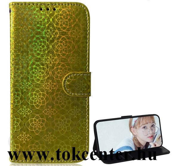 Xiaomi Mi 10T 5G / Xiaomi Mi 10T Pro 5G Tok álló, bőr hatású (FLIP, oldalra nyíló, asztali tartó funkció, virág minta) ZÖLD