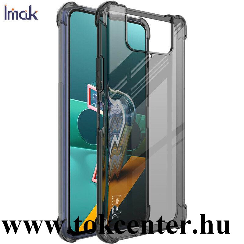 Asus Zenfone 7 (ZS670KS) / Asus Zenfone 7 Pro (ZS671KS) IMAK szilikon telefonvédő (közepesen ütésálló, légpárnás sarok + képernyővédő fólia) FÜSTSZÍNŰ