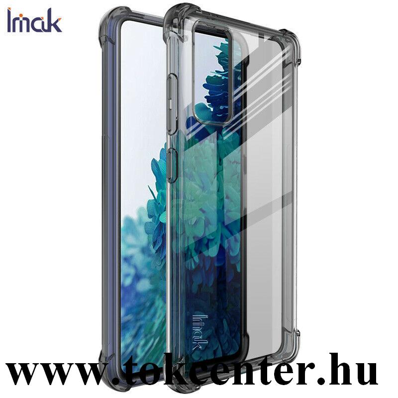 Samsung Galaxy S20 FE (SM-G780) IMAK szilikon telefonvédő (közepesen ütésálló, légpárnás sarok + képernyővédő fólia) FÜSTSZÍNŰ