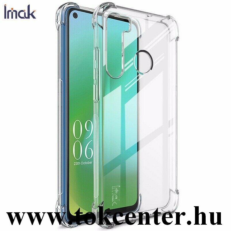 HTC Desire 20 Pro IMAK szilikon telefonvédő (közepesen ütésálló, légpárnás sarok + képernyővédő fólia) ÁTLÁTSZÓ