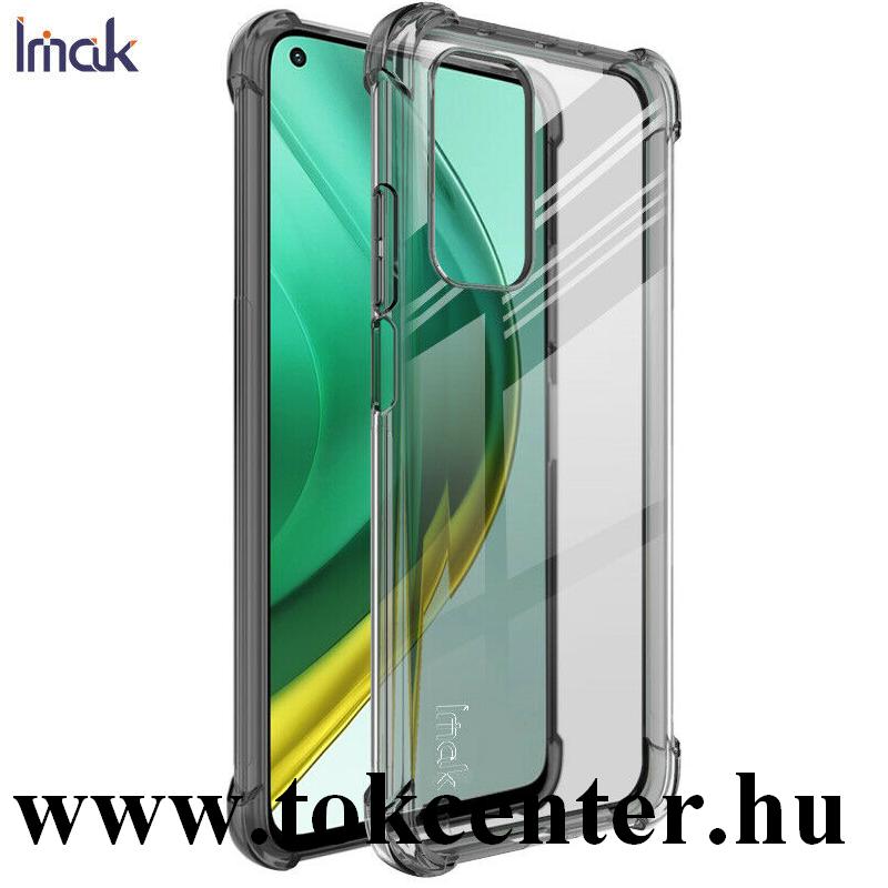Xiaomi Mi 10T 5G / Xiaomi Mi 10T Pro 5G IMAK szilikon telefonvédő (közepesen ütésálló, légpárnás sarok + képernyővédő fólia) FÜSTSZÍNŰ