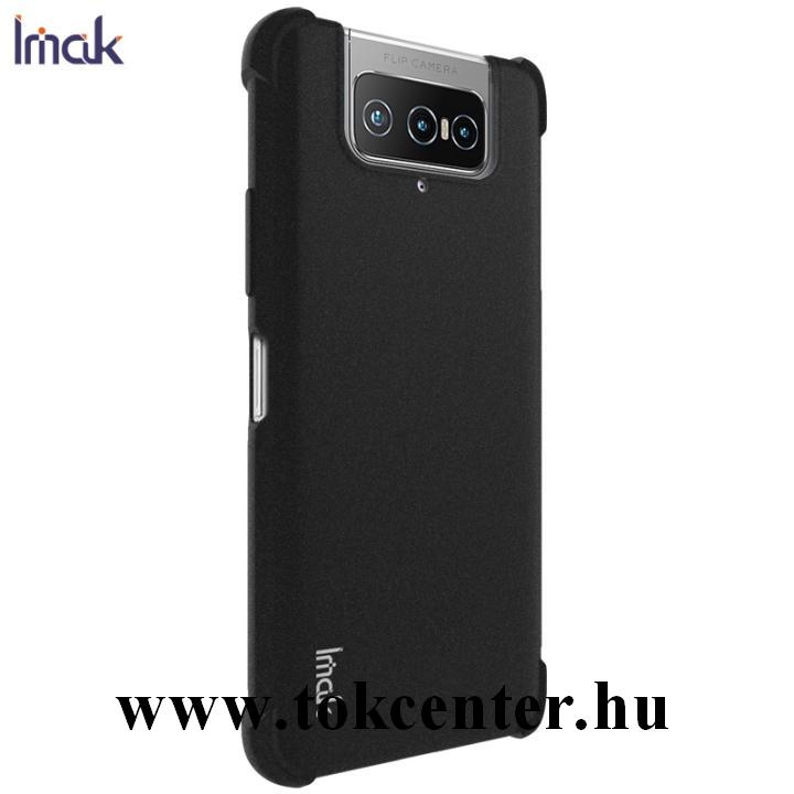 Asus Zenfone 7 (ZS670KS) / Asus Zenfone 7 Pro (ZS671KS) IMAK szilikon telefonvédő (közepesen ütésálló, légpárnás sarok + képernyővédő fólia) FEKETE