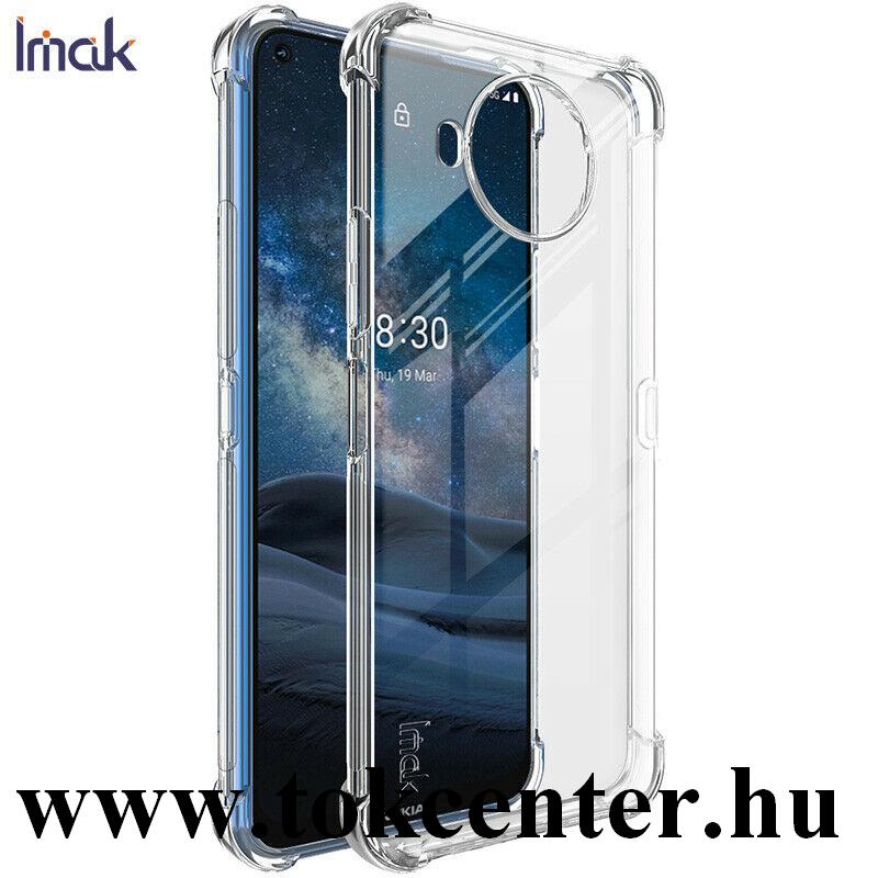 Nokia 8.3 5G IMAK szilikon telefonvédő (közepesen ütésálló, légpárnás sarok + képernyővédő fólia) ÁTLÁTSZÓ