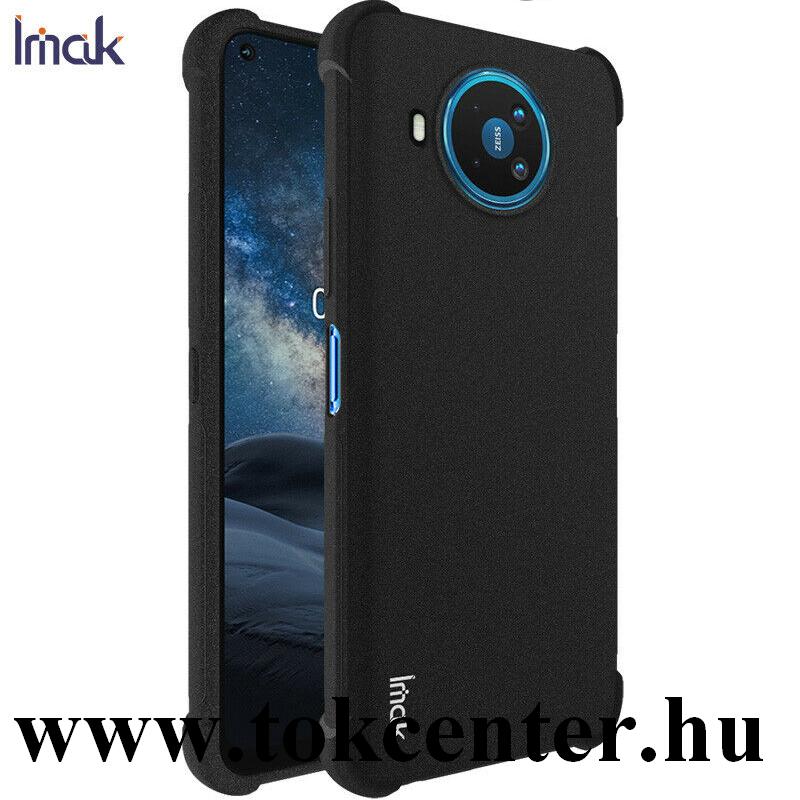 Nokia 8.3 5G IMAK szilikon telefonvédő (közepesen ütésálló, légpárnás sarok + képernyővédő fólia) FEKETE