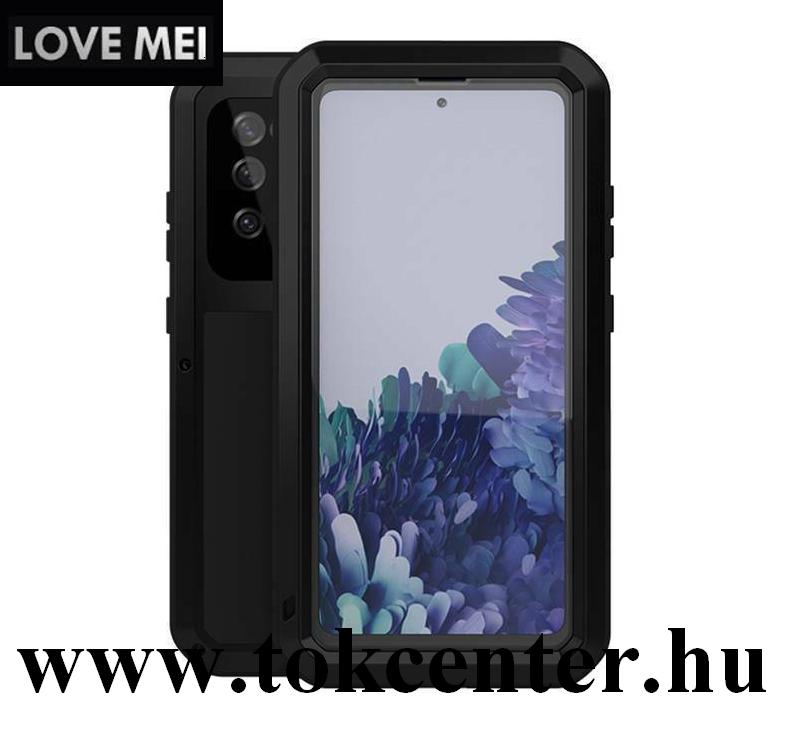 Samsung Galaxy S20 FE (SM-G780) LOVE MEI Powerful defender telefonvédő gumi (ütésálló, fém keret + Gorilla Glass üveg) FEKETE