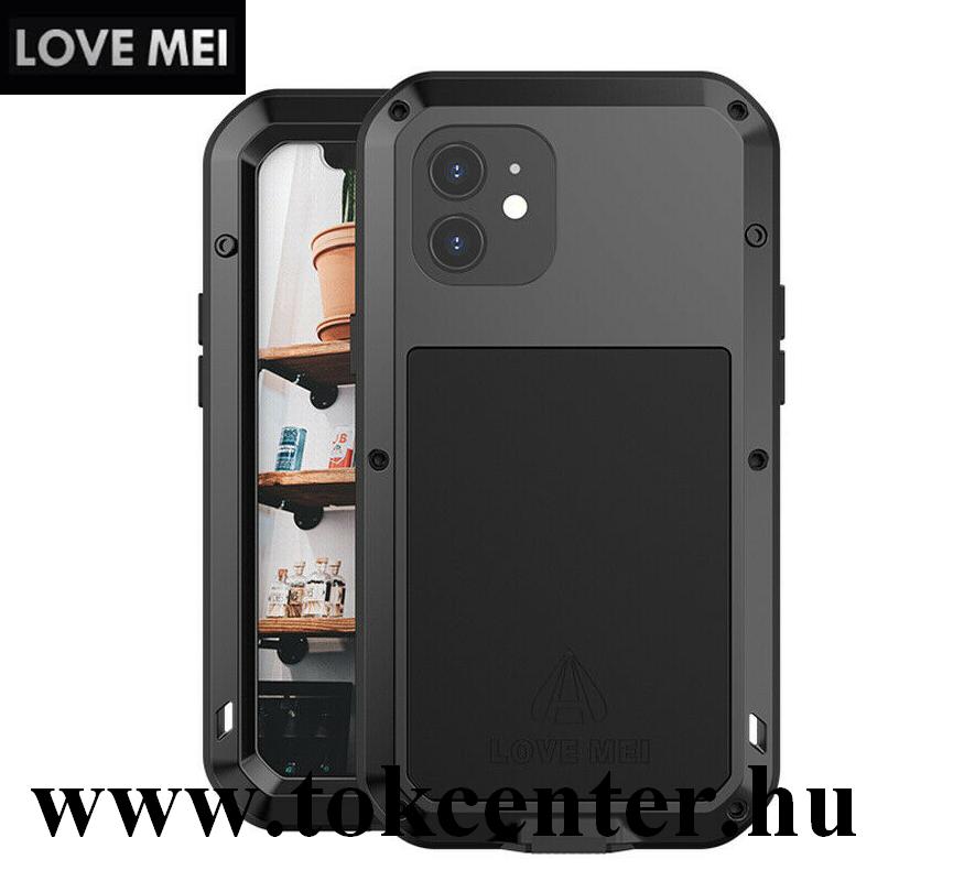 Apple iPhone 12 mini LOVE MEI Defender telefonvédő gumi (ütésálló, fém keret) FEKETE