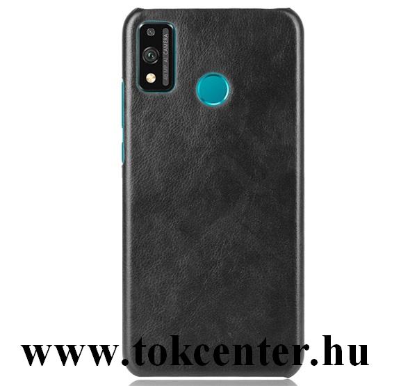 Honor 9X Lite Műanyag telefonvédő (bőr hatású) FEKETE