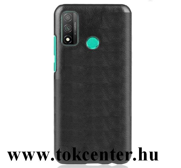 Huawei P Smart (2020) Műanyag telefonvédő (bőr hatású) FEKETE