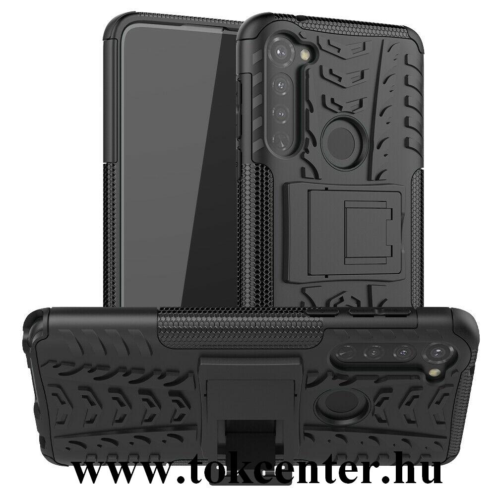 Motorola Moto G Pro (XT2043) Defender műanyag telefonvédő (közepesen ütésálló, szilikon belső, kitámasztó, autógumi minta) FEKETE