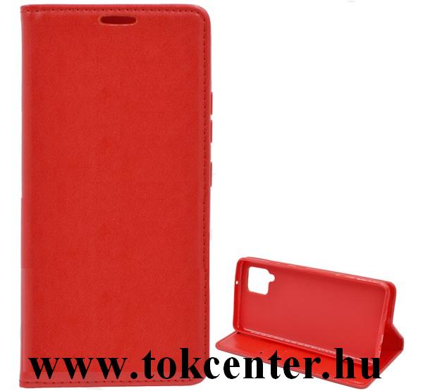 Samsung Galaxy A42 5G (SM-A425F) Tok álló, bőr hatású (FLIP, oldalra nyíló, asztali tartó funkció) PIROS