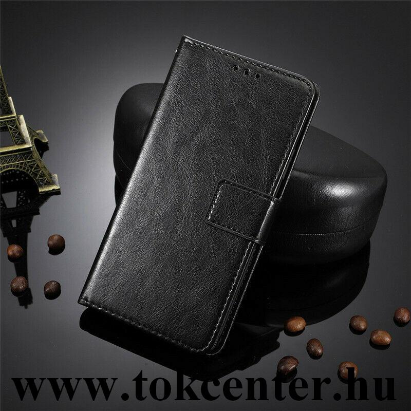 ZTE Blade A3 2020 Tok álló, bőr hatású (FLIP, oldalra nyíló, asztali tartó funkció, prémium) FEKETE