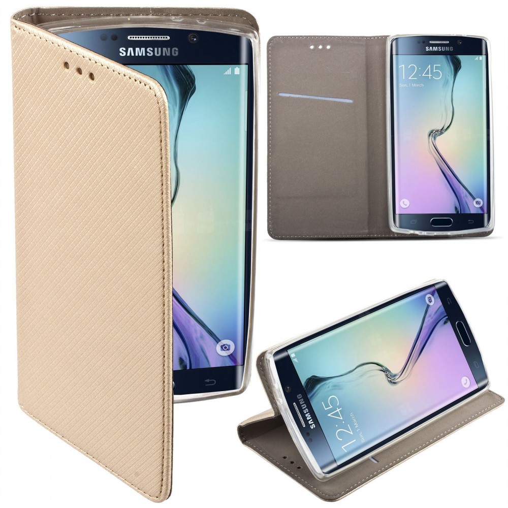 Samsung Galaxy A42 5G (SM-A425F) Tok álló, bőr hatású (FLIP, oldalra nyíló, asztali tartó funkció, rombusz minta) ARANY