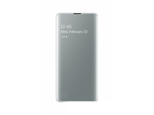 Samsung Galaxy S10 (SM-G973) Tok álló (aktív flip, oldalra nyíló, Clear View Cover) FEHÉR