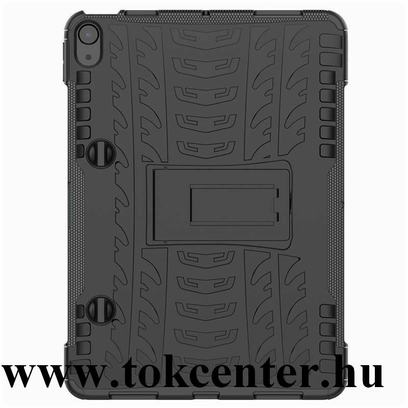 Apple IPAD Air 2020 (Air 4) Defender műanyag telefonvédő (közepesen ütésálló, szilikon belső, kitámasztó, autógumi minta) FEKETE