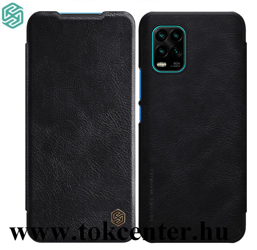 Xiaomi Mi 10 Lite 5G NILLKIN QIN tok álló, bőr hatású (aktív flip, oldalra nyíló, bankkártya tartó) FEKETE