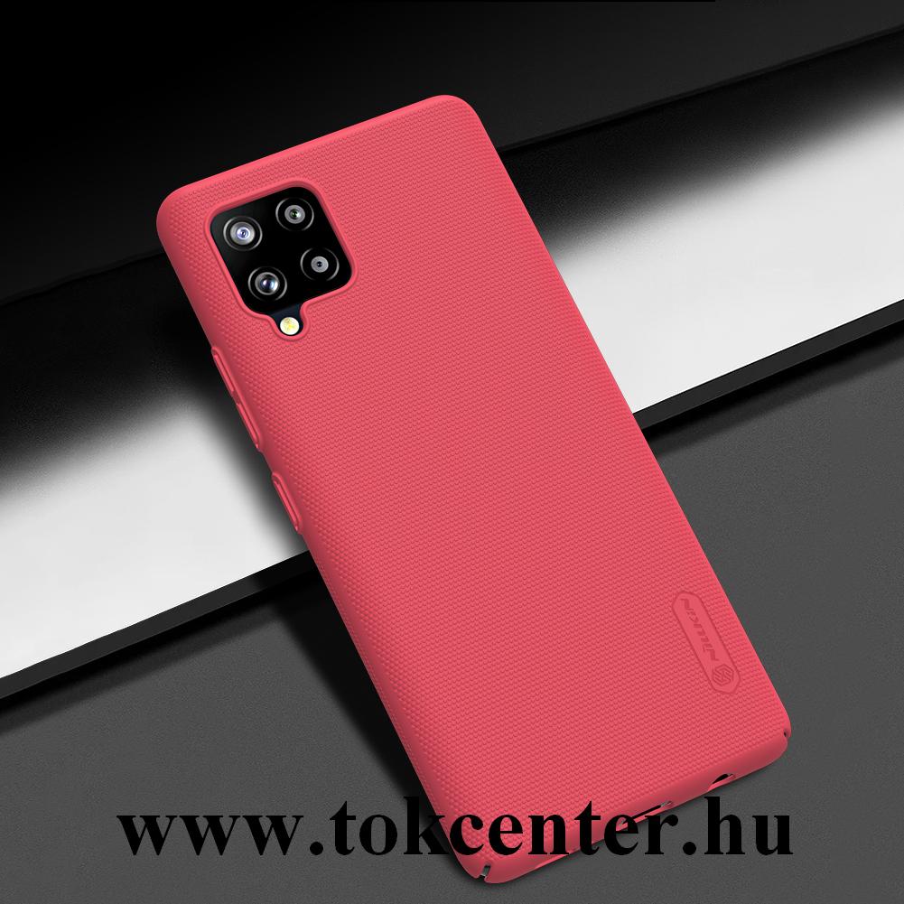 Samsung Galaxy A42 5G (SM-A425F) NILLKIN SUPER FROSTED műanyag telefonvédő (gumírozott, érdes felület + asztali tartó) PIROS