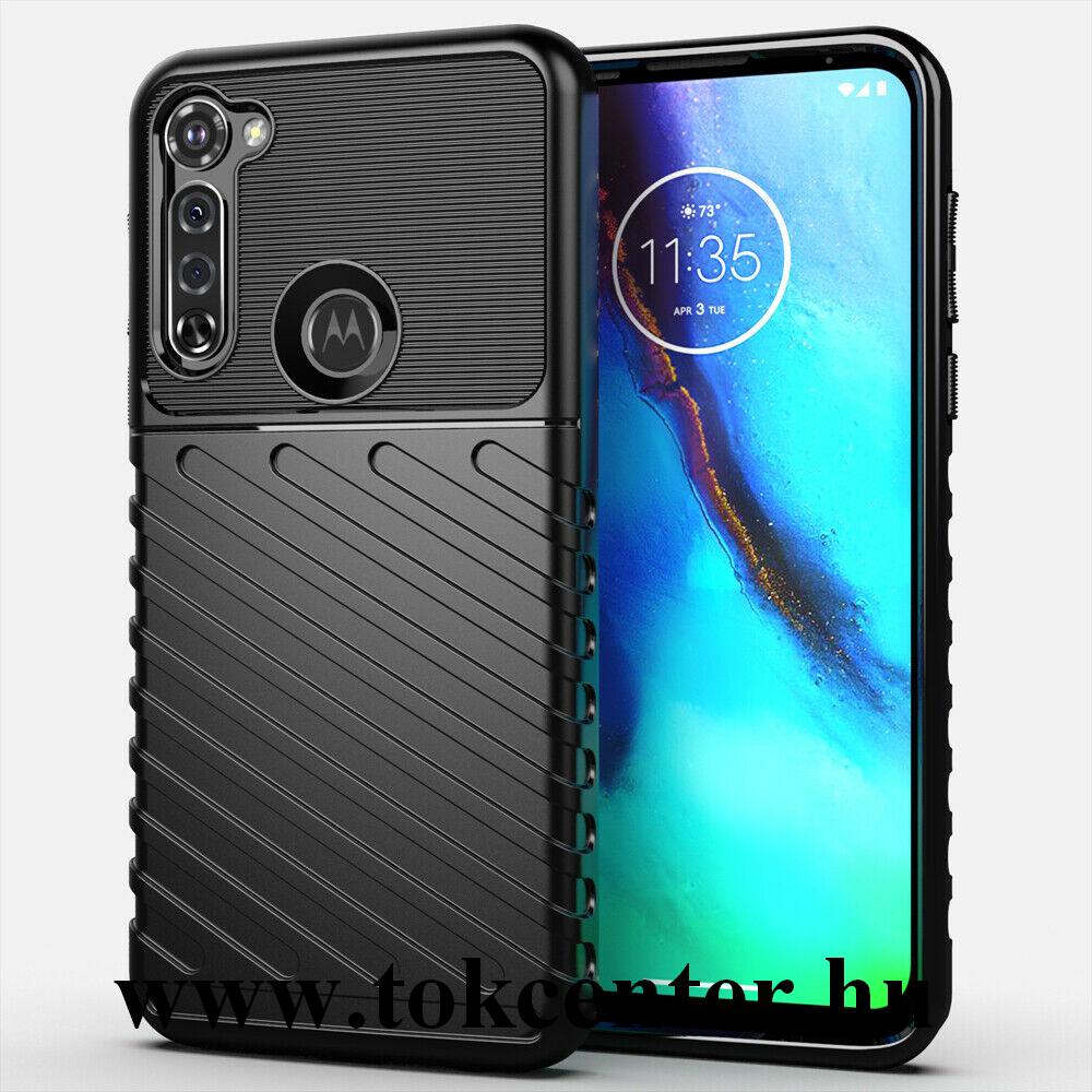 Motorola Moto G Pro (XT2043) Szilikon telefonvédő (közepesen ütésálló, csíkos, dombor minta) FEKETE