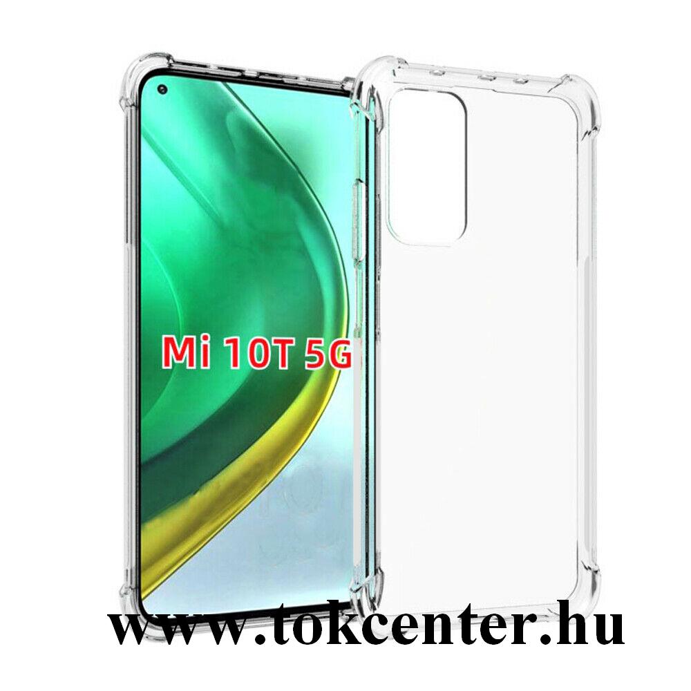 Xiaomi Mi 10T 5G / Xiaomi Mi 10T Pro 5G Szilikon telefonvédő (közepesen ütésálló, légpárnás sarok) ÁTLÁTSZÓ