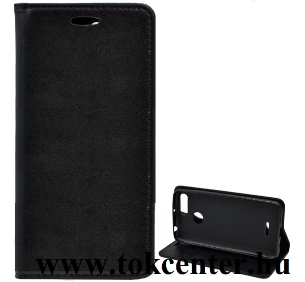 XIAOMI Redmi 6 Tok álló, bőr hatású (FLIP, oldalra nyíló, asztali tartó funkció, prémium) FEKETE