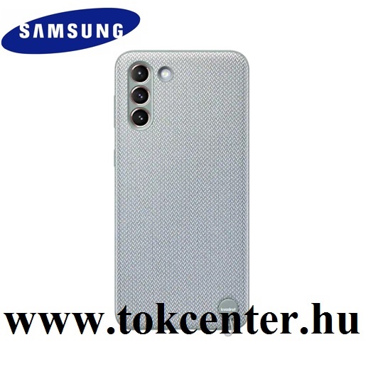 Samsung Galaxy S21 Plus (SM-G996) 5G Gyári Műanyag telefonvédő (kvadrát textil bevonat) SZÜRKE (EF-XG996FJEG)