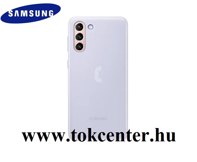 Samsung Galaxy S21 (SM-G991) 5G Gyári Műanyag telefonvédő (ultravékony, hívás és üzenetjelző funkció, LED világítás) LILA (EF-KG991CVEG)