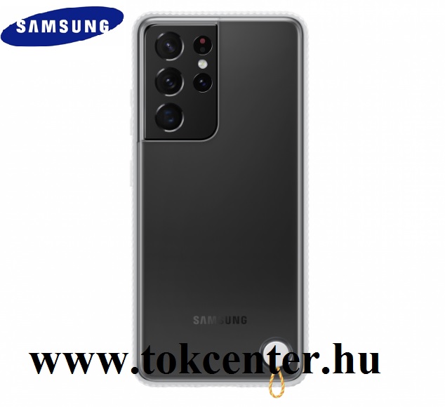 Samsung Galaxy S21 Ultra (SM-G998) 5G Gyári Szilikon telefonvédő (átlátszó hátlap, ütésálló keret) FEHÉR (EF-GG998CWEG)