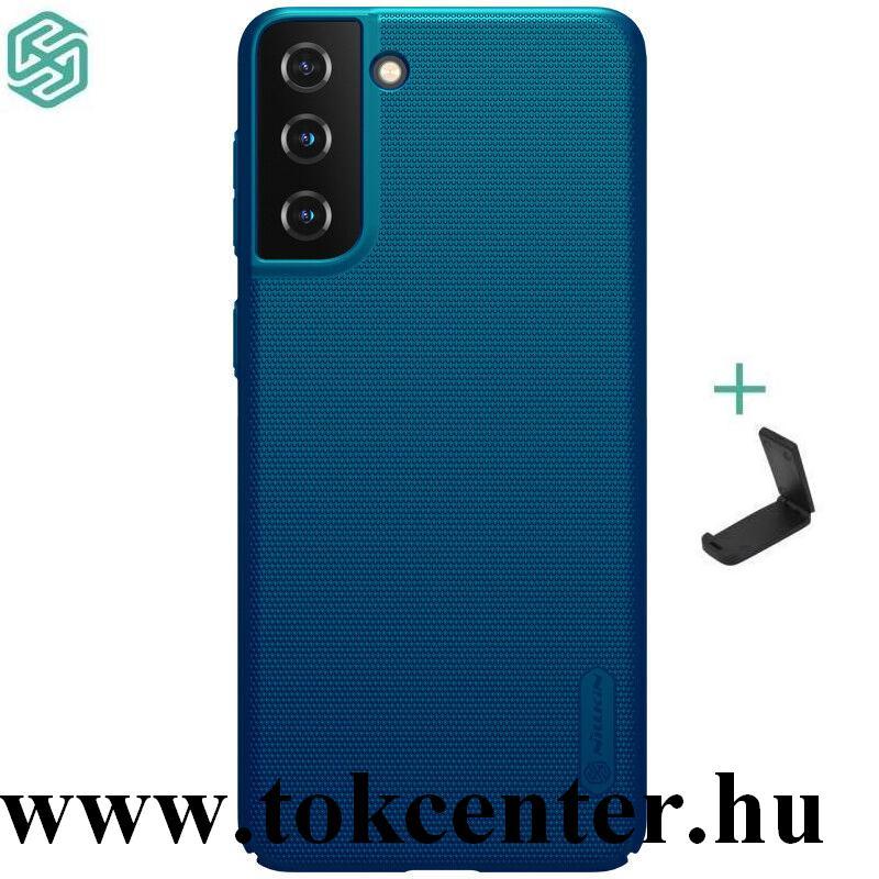 Samsung Galaxy S21 Plus (SM-G996) 5G NILLKIN SUPER FROSTED műanyag telefonvédő (gumírozott, érdes felület + asztali tartó) SÖTÉTKÉK