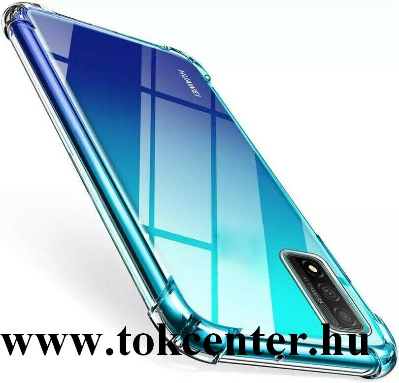 Huawei P Smart (2021) Szilikon telefonvédő (közepesen ütésálló, légpárnás keret) ÁTLÁTSZÓ