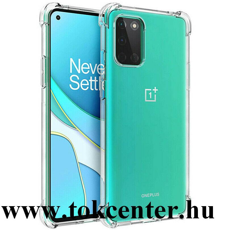 OnePlus 8T Szilikon telefonvédő (közepesen ütésálló, légpárnás sarok) ÁTLÁTSZÓ