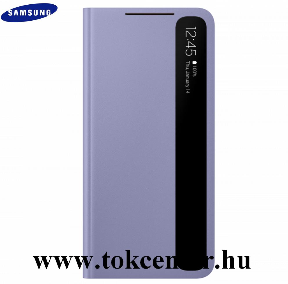 Samsung Galaxy S21 Plus (SM-G996) 5G Gyári Tok álló (aktív flip, oldalra nyíló, Clear View Cover) LILA (EF-ZG996CVEG)