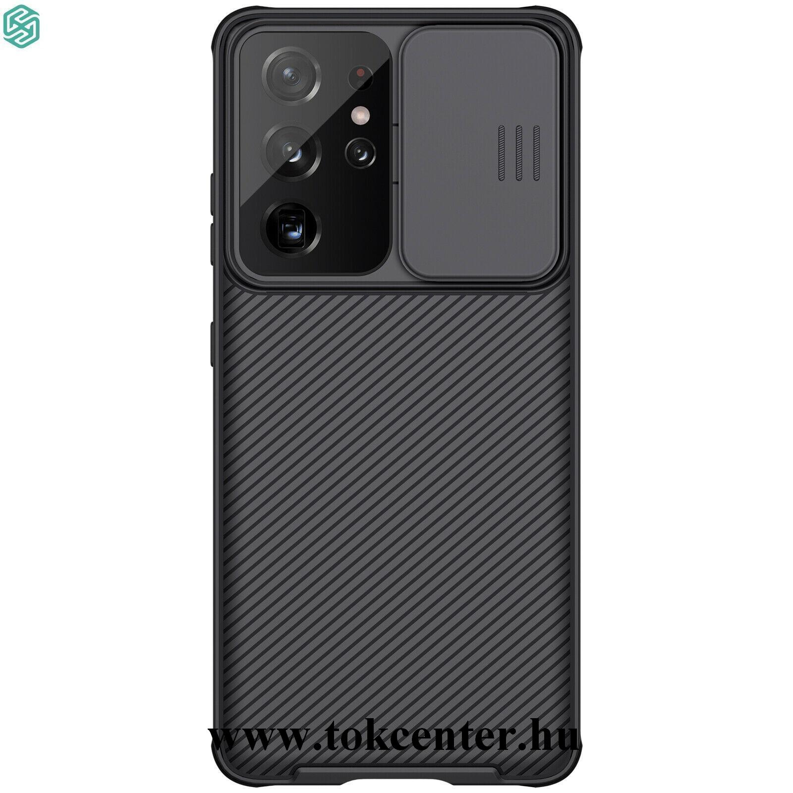 Samsung Galaxy S21 Ultra (SM-G998) 5G NILLKIN CAMSHIELD PRO műanyag telefonvédő (szilikon keret, közepesen ütésálló, kamera védelem) FEKETE