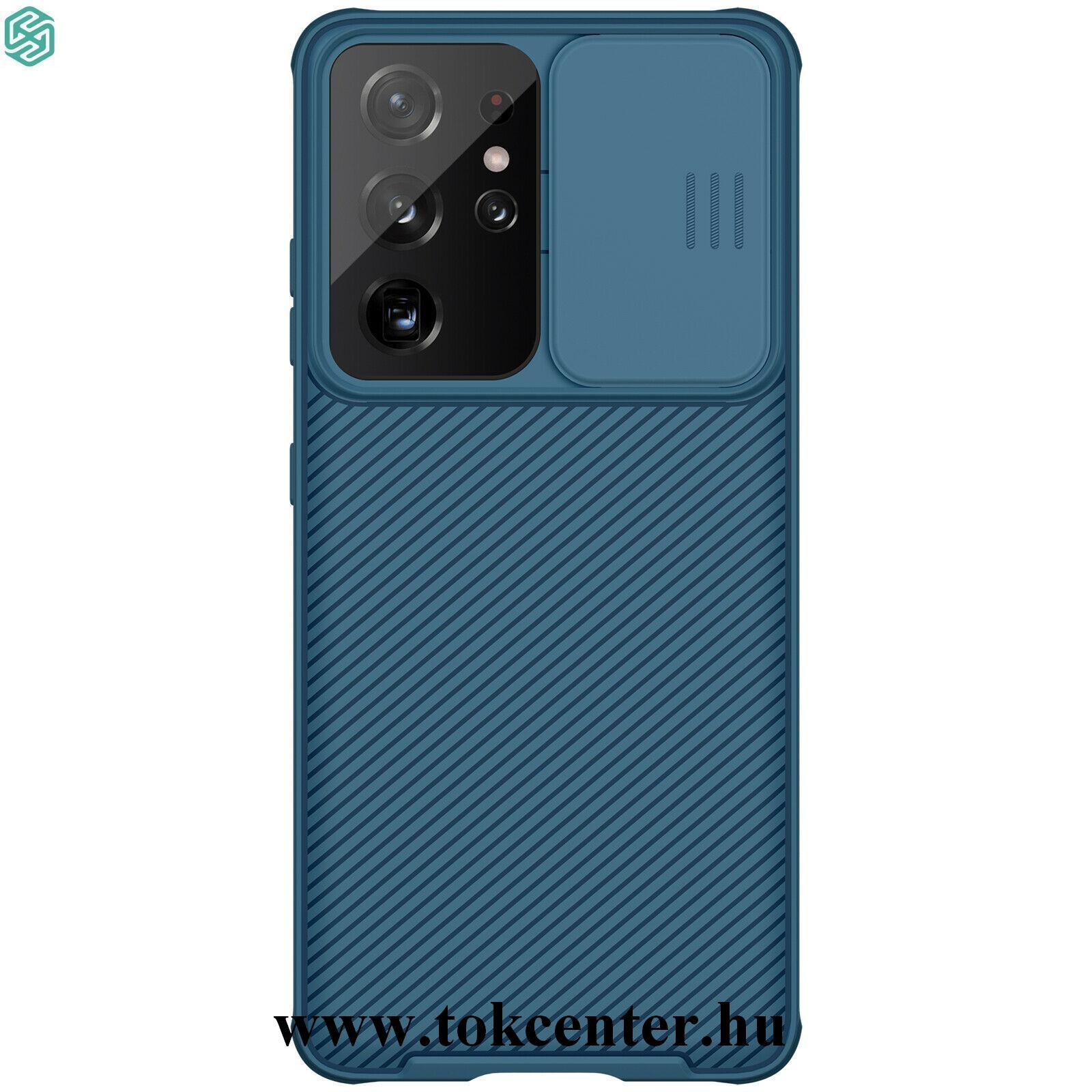 Samsung Galaxy S21 Ultra (SM-G998) 5G NILLKIN CAMSHIELD PRO műanyag telefonvédő (szilikon keret, közepesen ütésálló, kamera védelem) SÖTÉTKÉK