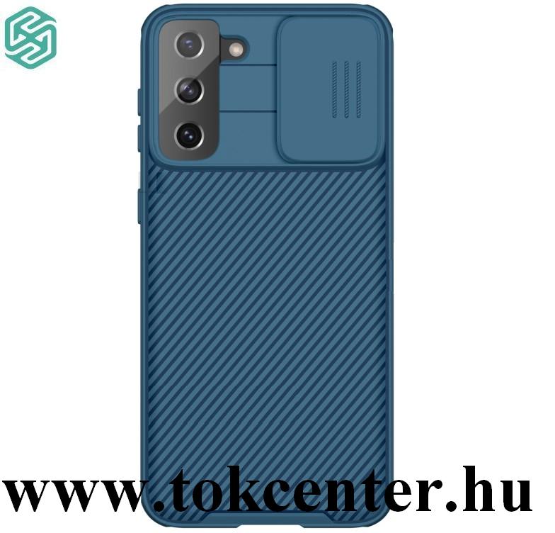 Samsung Galaxy S21 (SM-G991) 5G NILLKIN CAMSHIELD PRO műanyag telefonvédő (szilikon keret, közepesen ütésálló, kamera védelem) SÖTÉTKÉK