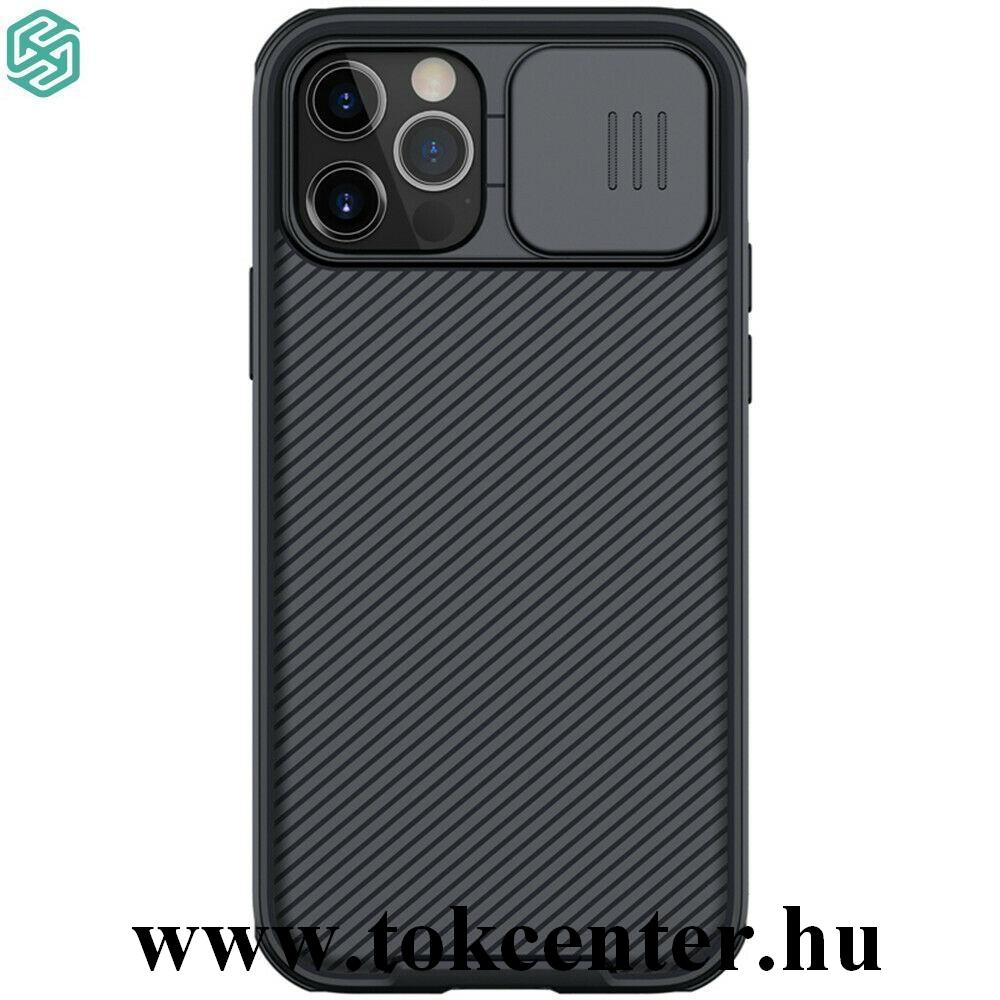 Apple iPhone 12 Pro Max NILLKIN CAMSHIELD PRO műanyag telefonvédő (szilikon keret, közepesen ütésálló, kamera védelem, mágnes) FEKETE
