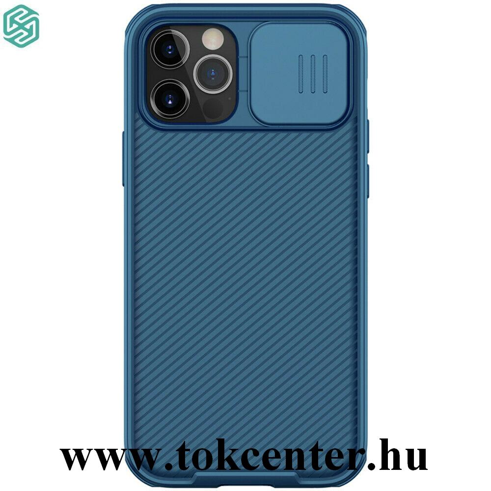 Apple iPhone 12 Pro Max NILLKIN CAMSHIELD PRO műanyag telefonvédő (szilikon keret, közepesen ütésálló, kamera védelem, mágnes) SÖTÉTKÉK