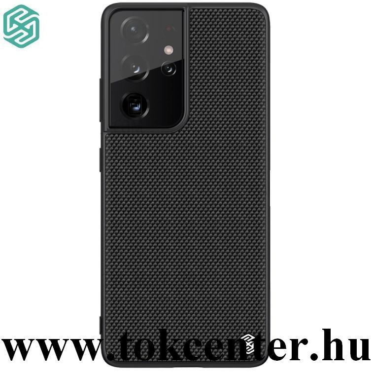 Samsung Galaxy S21 Ultra (SM-G998) 5G NILLKIN TEXTURED műanyag telefonvédő (közepesen ütésálló, szilikon keret, 3D minta) FEKETE