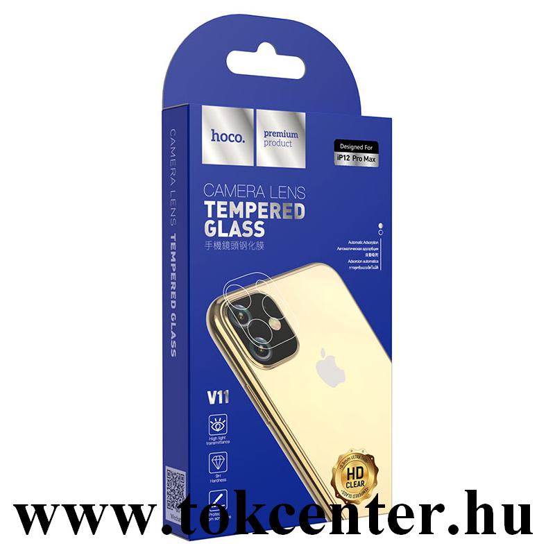 Apple iPhone 12 Pro Max HOCO V11 kameravédő üveg (lekerekített szél, 0.25mm, ujjlenyomat mentes, 9H) ÁTLÁTSZÓ