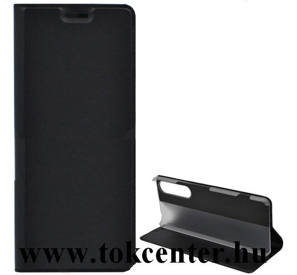 Samsung Galaxy S21 Ultra (SM-G998) 5G Tok álló, bőr hatású (FLIP, oldalra nyíló, asztali tartó funkció) FEKETE