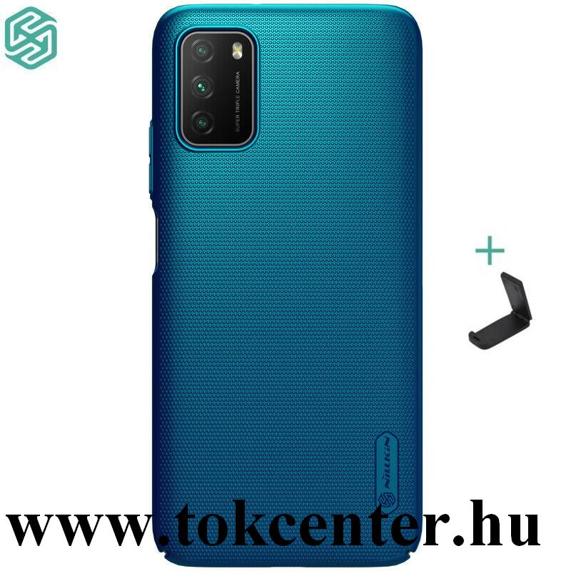 Xiaomi Poco M3 NILLKIN SUPER FROSTED műanyag telefonvédő (gumírozott, érdes felület + asztali tartó) SÖTÉTKÉK