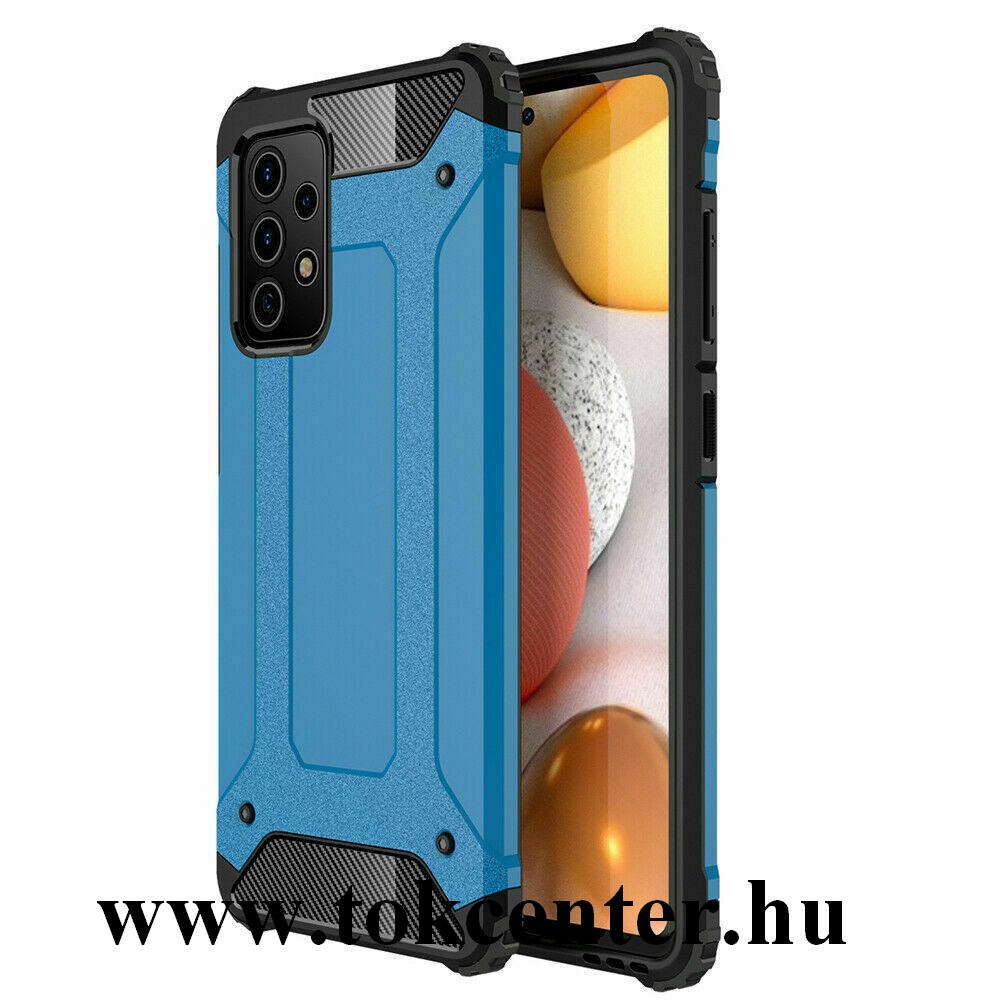 Samsung Galaxy A72 5G (SM-A726F) Defender műanyag telefonvédő (közepesen ütésálló, légpárnás sarok, szilikon belső, fémhatás) VILÁGOSKÉK