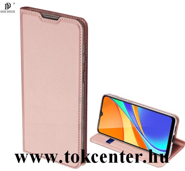 Samsung Galaxy S21 (SM-G991) 5G DUX DUCIS SKIN PRO tok álló, bőr hatású (FLIP, oldalra nyíló, bankkártya tartó, asztali tartó funkció) ROZÉARANY